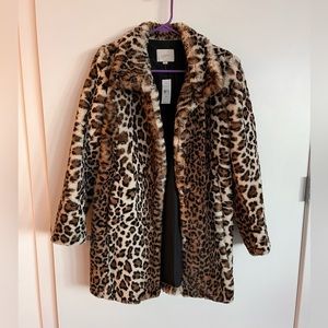 Loft leopard faux fur jacket. New with tags, never been worn!